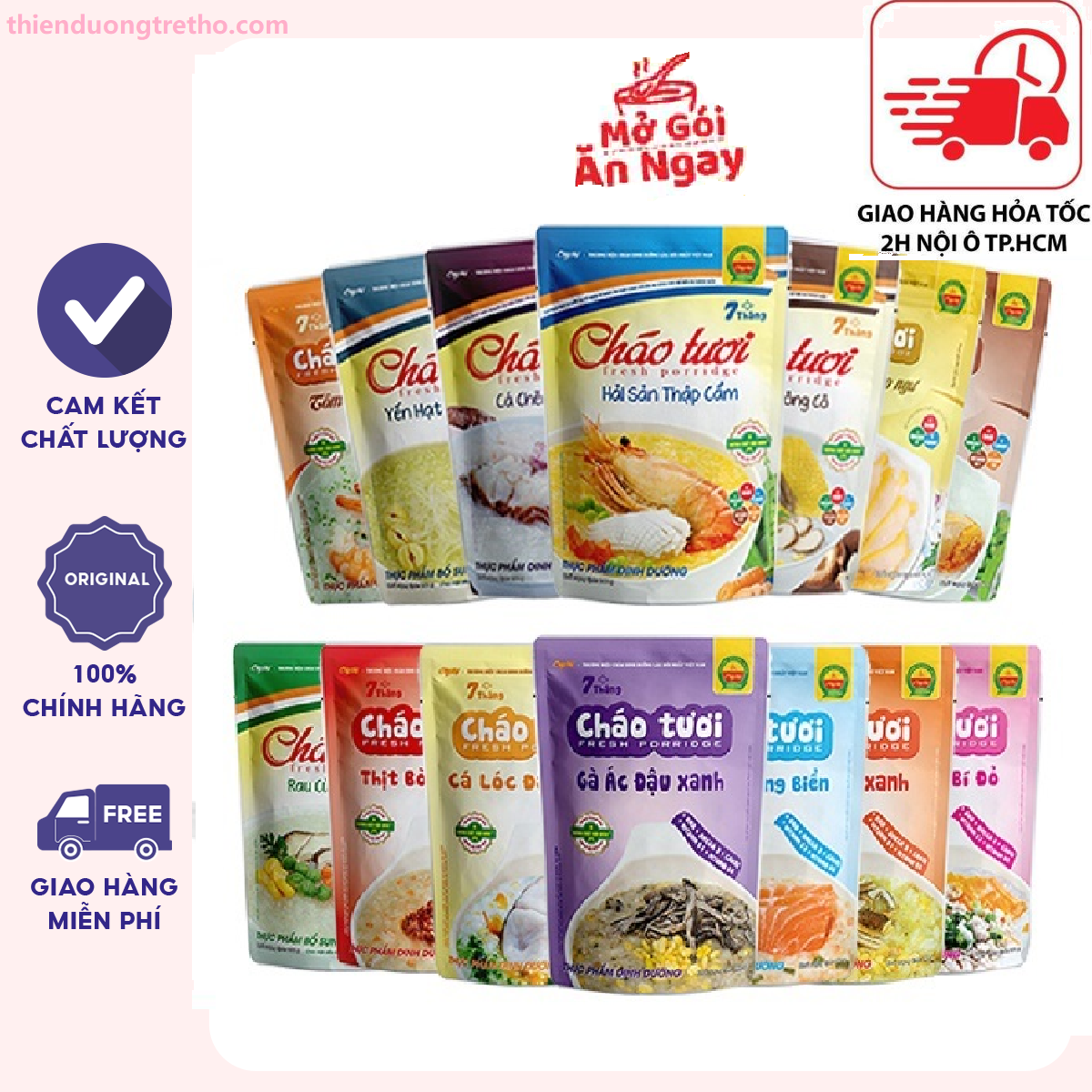 Cháo Tươi Cây Thị ăn liền đủ vị cho Bé từ 7 Tháng