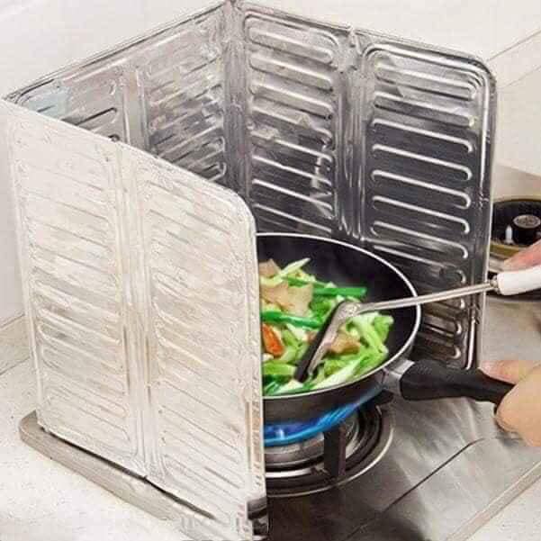 Tấm nhôm chắn gió bếp ga chống bắn dầu mỡ đa năng, tấm chắn bếp ga, chắn bếp, tấm chắn gió bếp ga