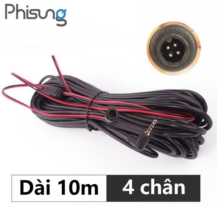 Dây 10m kết nối camera hành trình và camera lùi, jack 2.5mm, 4 chân dùng cho ô tô tải, xe khách