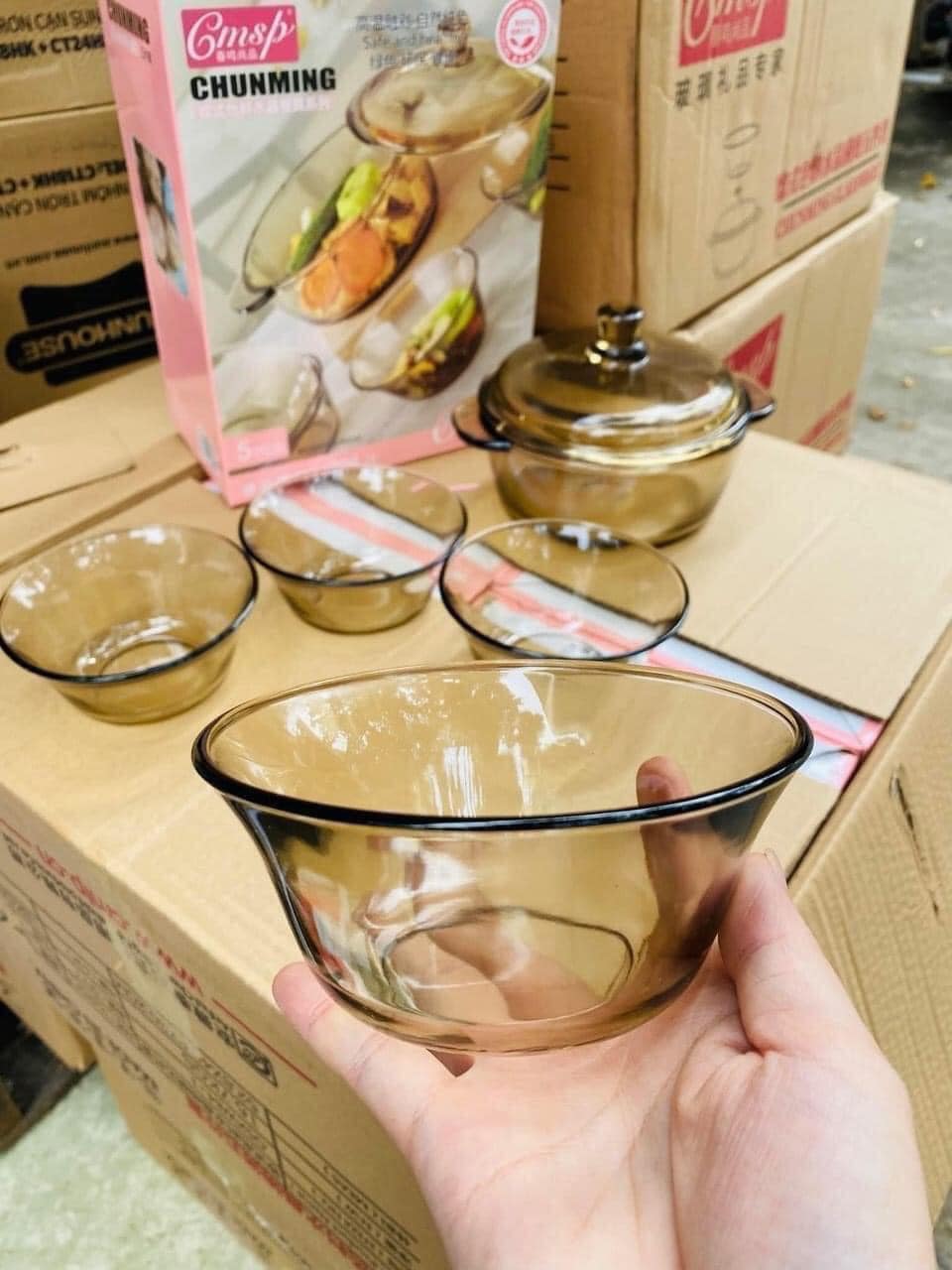 BỘ 5 MÓN THỐ & BÁT THUỶ TINH CHỊU NHIỆT