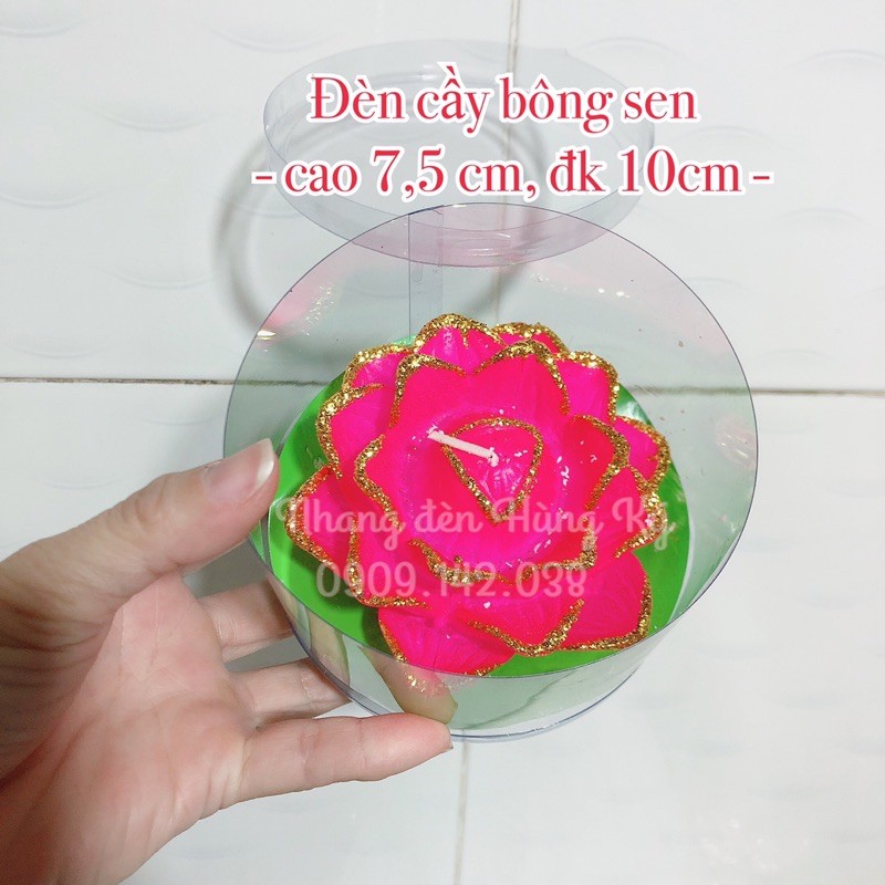 {1 cặp} Đèn cầy bông sen size trung cao 7,5cm, đk 10cm