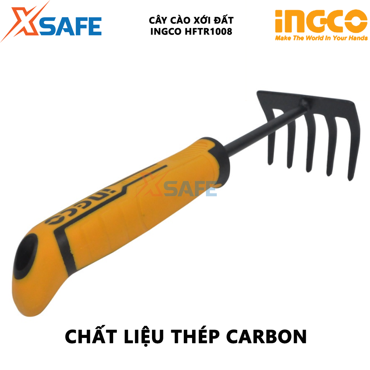 Bộ dụng cụ làm vườn INGCO dụng cụ xới đất cây đào đất cào xới đất làm vườn đi cắm trại xẻng đào đất cuốc đất