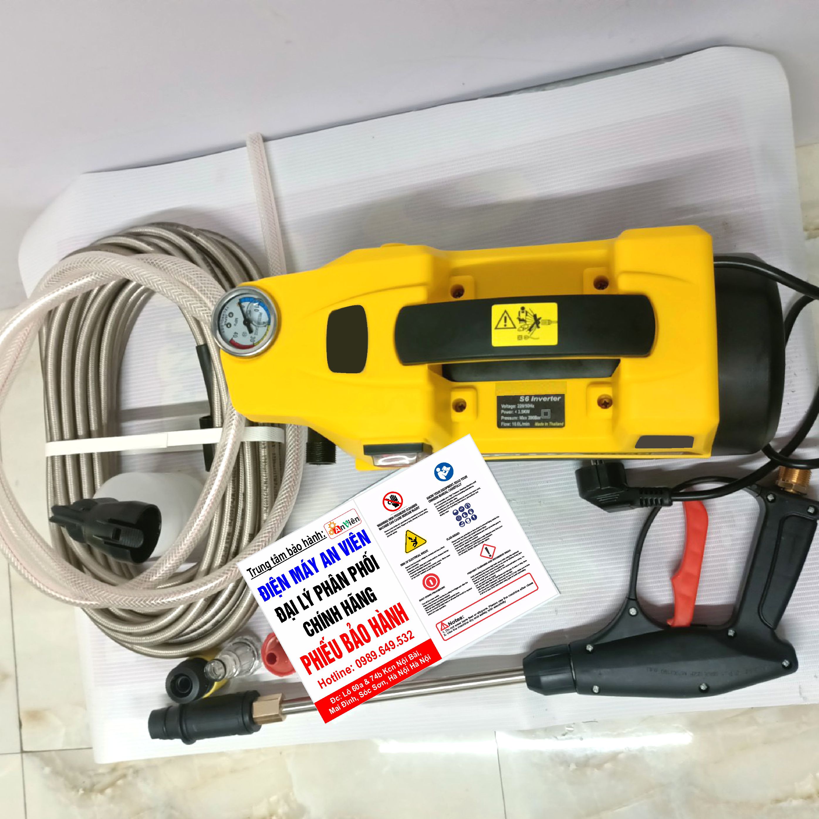 Máy rửa xe HD-S6 3500W Model 2023 có mã QR CODE