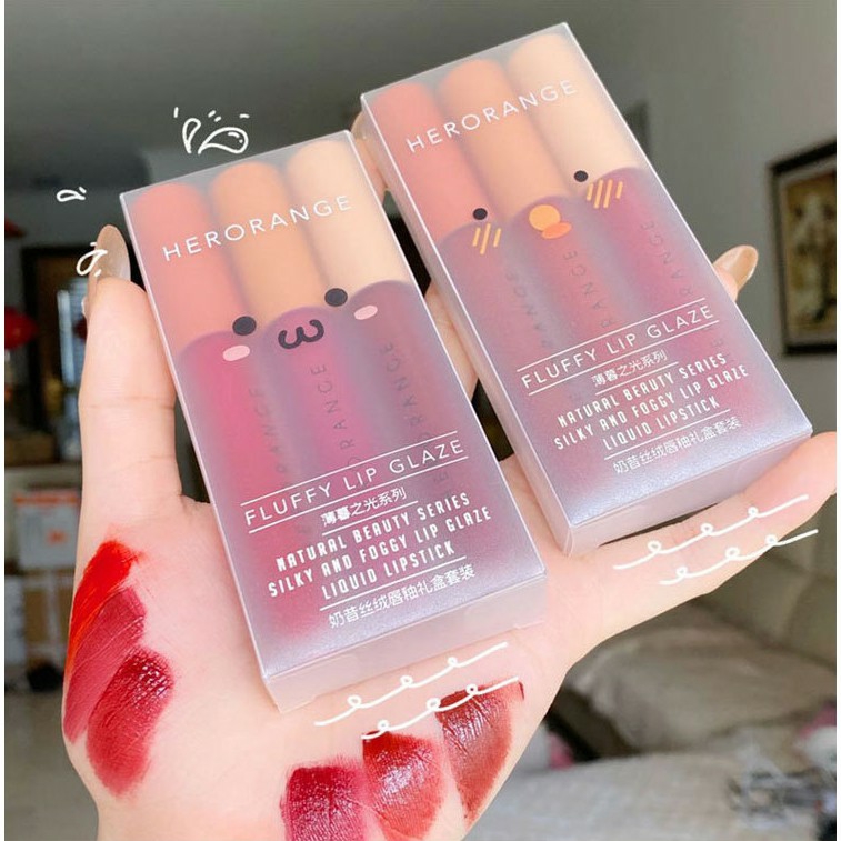 [HCM]Set Son Herorange 3 Cây Son Kem Lì Siêu Xinh