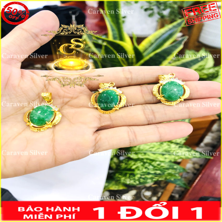 Mặt dây chuyền cẩm thạch nữ mạ vàng 18k - Đá cẩm thạch, công nghệ xi hiện đại - Caraven silver - CS - Mặt dây chuyền nữ, mat day chuyen nu, mat day chuyen nu ma vang, mặt dây chuyền nữ mạ vàng, mat day chuyen ma vang, mặt dây chuyề
