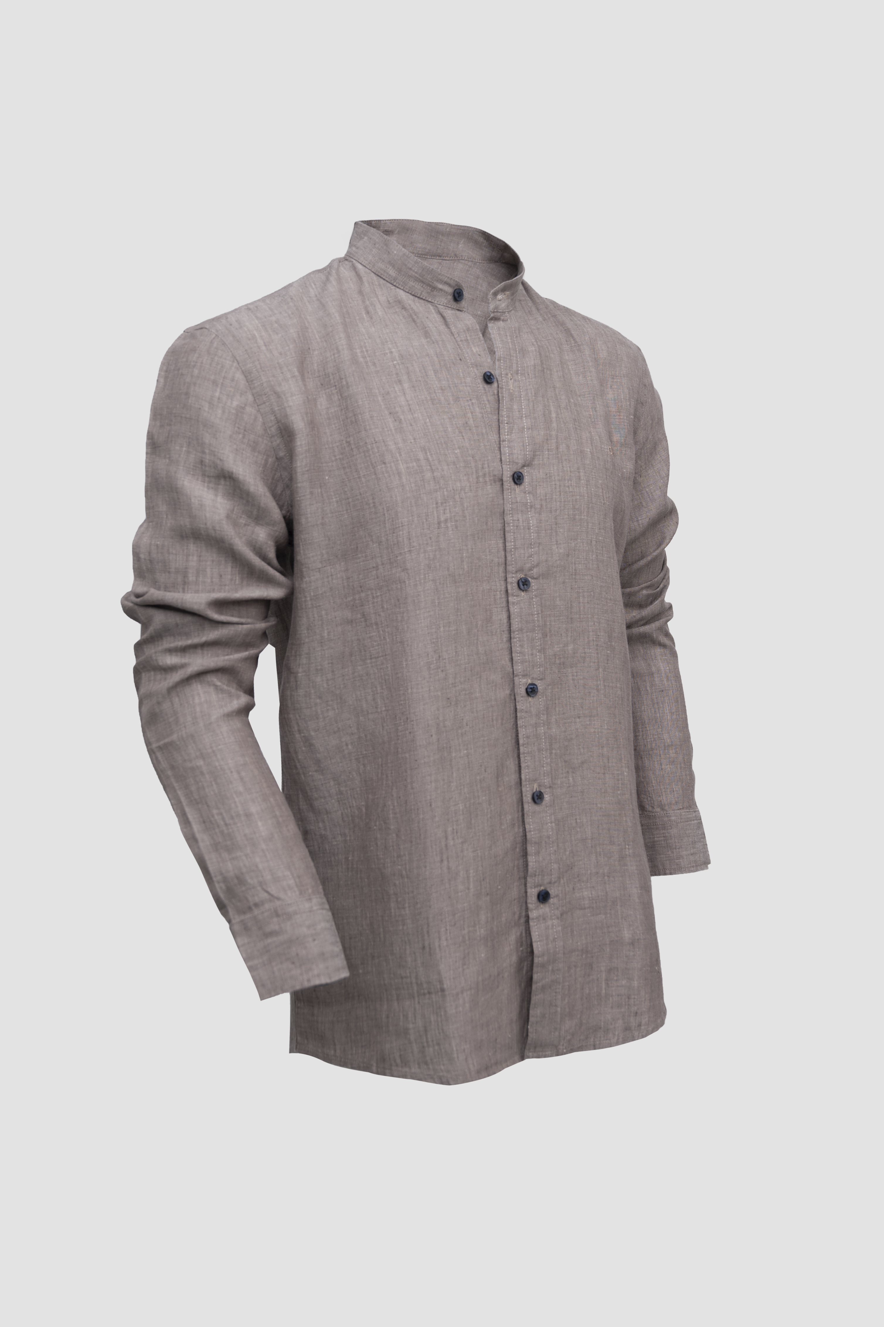 Sơ mi nam Linen cổ trụ màu trắng mỏng nhẹ thoáng mát