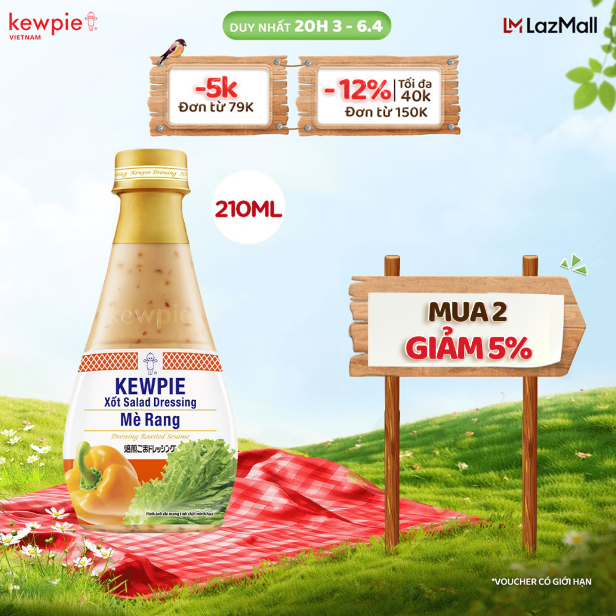Xốt Salad Dressing Mè Rang Kewpie 210ml