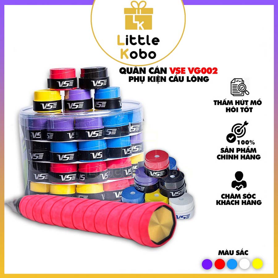Quấn cán vợt cầu lông tennis vs 002 chính hãng cao cấp phụ kiện thể thao vs002 loại thoáng khí bề mặt êm tay