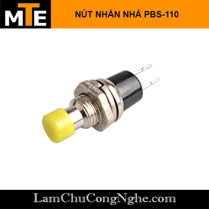 Nút nhấn tự nhả, nút nhấn đề reset PBS-110 lỗ 7mm