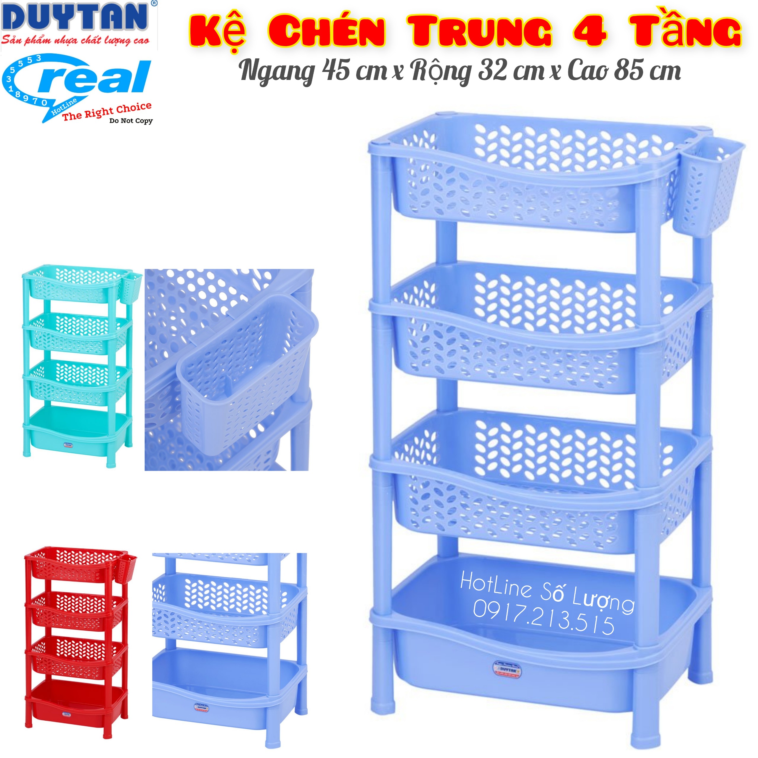 Kệ chén nhựa duy tân Trung 4 Tầng (1 NGĂN NGUYÊN)