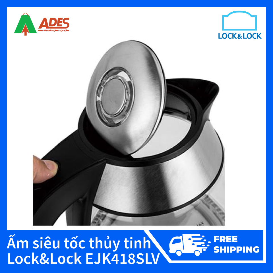Ấm điện đun nước thủy tinh siêu tốc Lock&Lock EJK418SLV