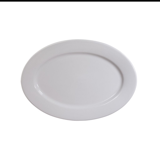 Đĩa xoài sứ trắng BT, đĩa bầu dục