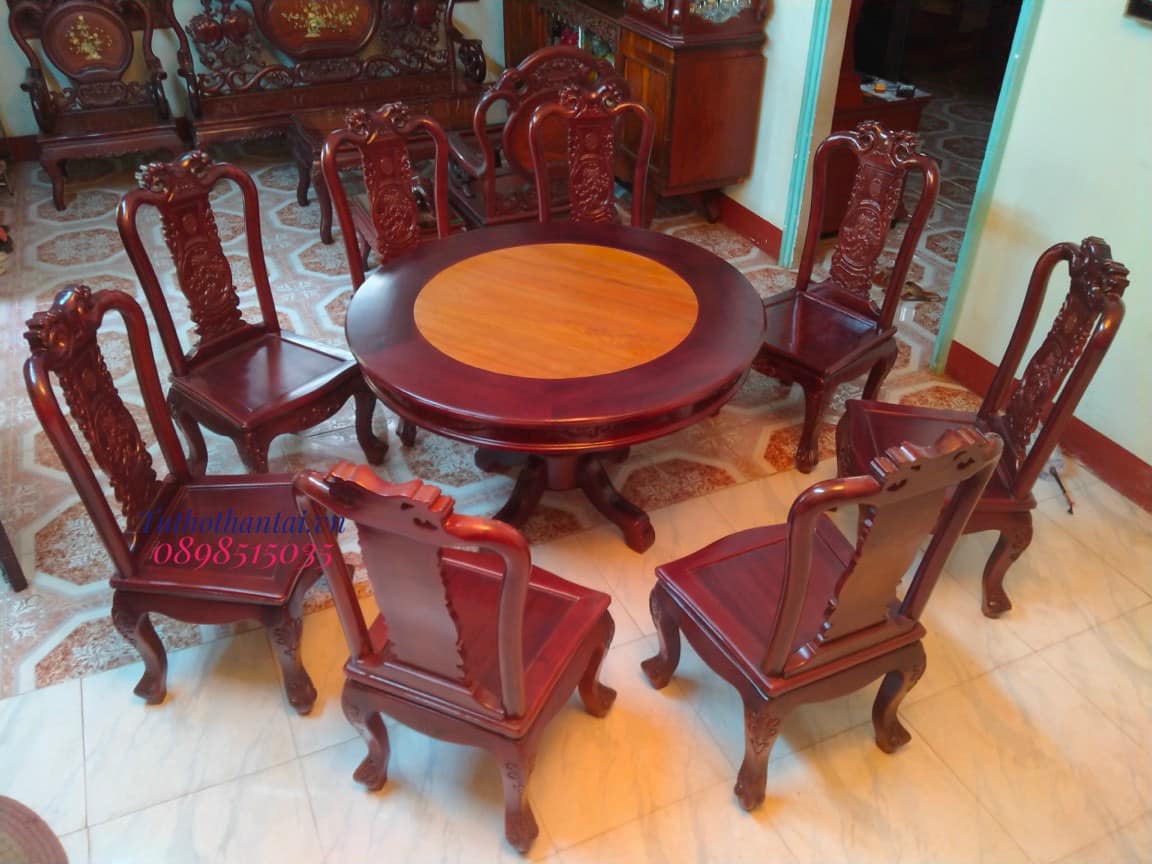 Bàn ăn Tròn 8 ghế mẫu cao cấp ( Hàng đặt VIP )