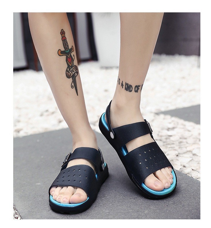 Dép nam đi mưa quai ngang đục lỗ - bảo hành 12 tháng