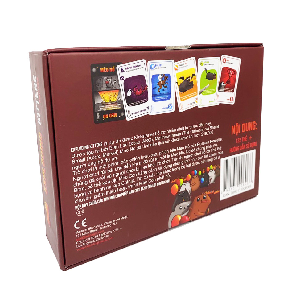 Board game Mèo Nổ cảm tử Exploding Kittens Party Pack Việt Hóa