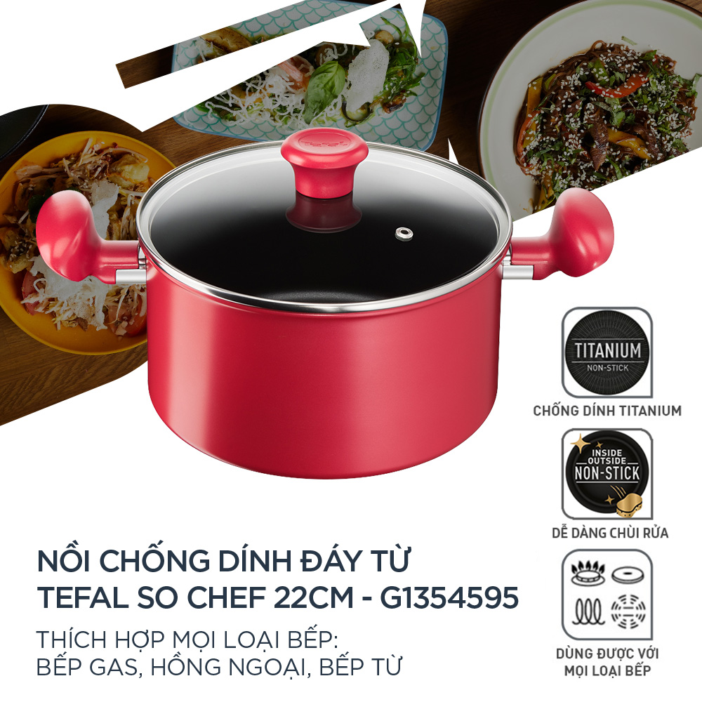 Nồi Tefal chống dính dùng cho bếp từ - So Chef 22cm