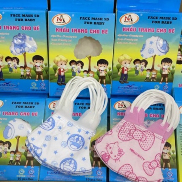 KHẨU TRANG 5D MASK BÉ ( 1–3 TUỔI ) (hộp /10 cái) (giao màu ngẫu nhiên)