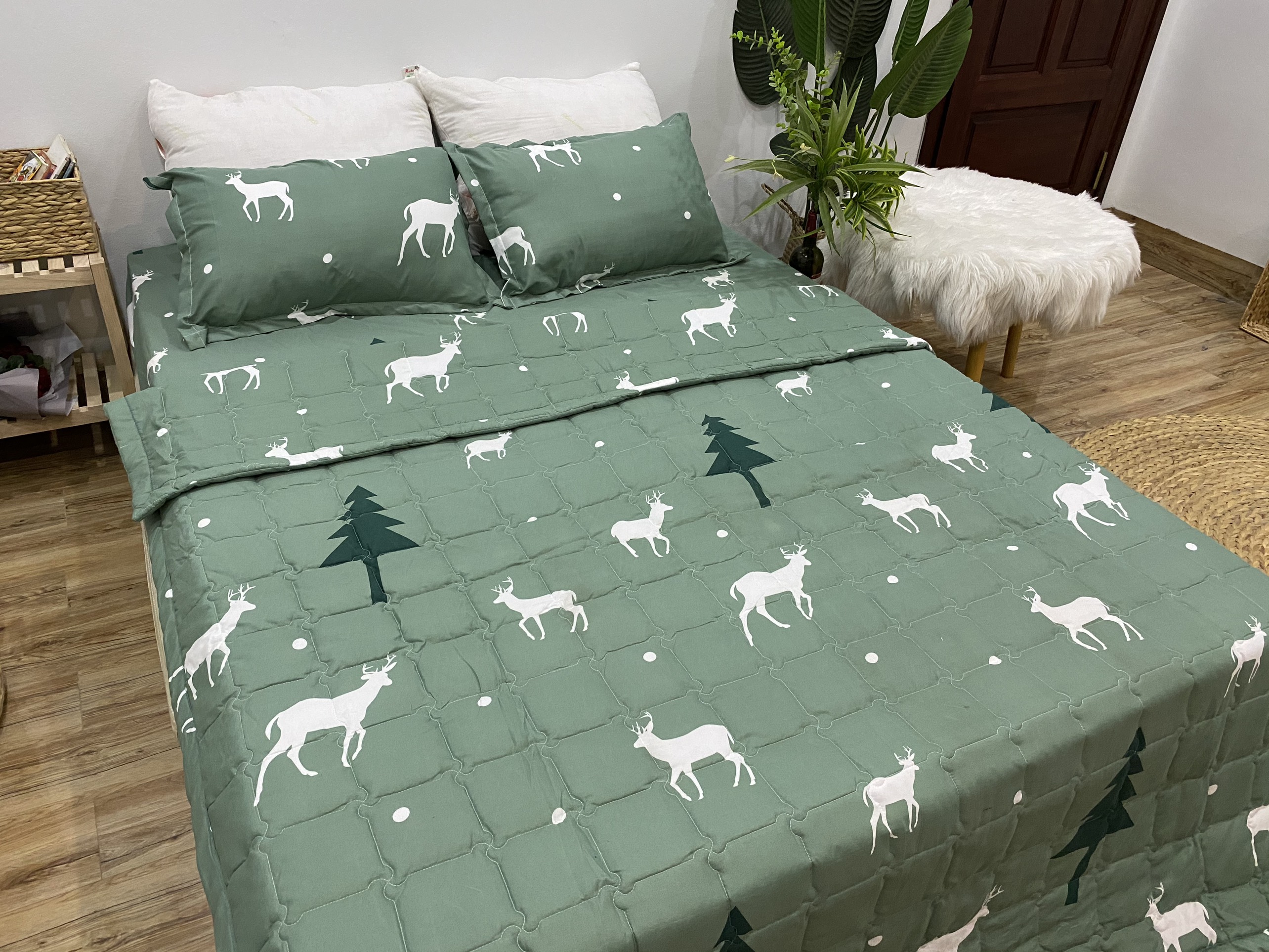 Set Ga Gối Mẫu Hươu Thông CHM14
