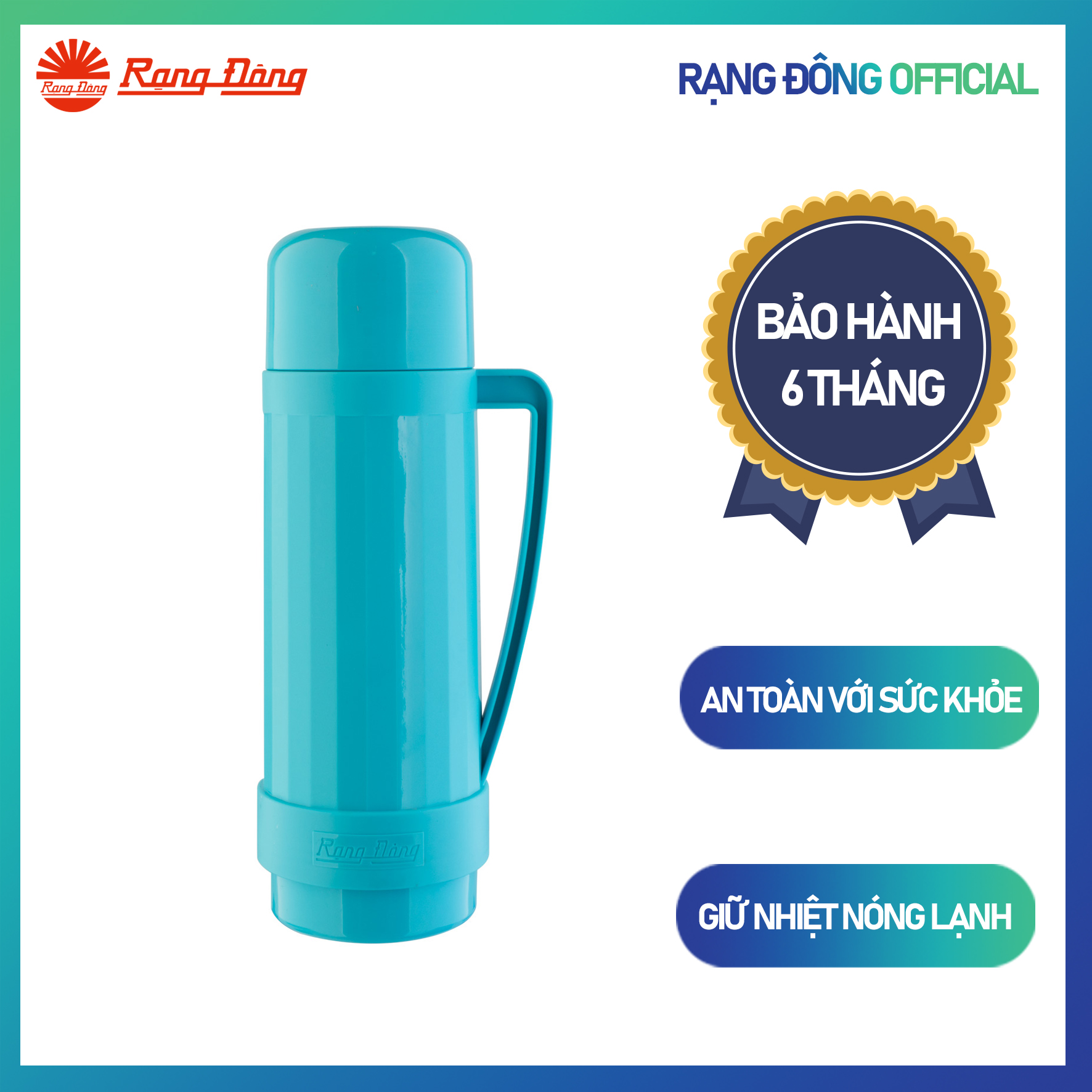 Phích Giữ nhiệt Cầm Tay 0,5L RD 0538 N1 Chính hãng Rạng Đông Khả năng giữ nhiệt lâu An toàn sức khỏe Ruột phích thủy tinh cao cấp