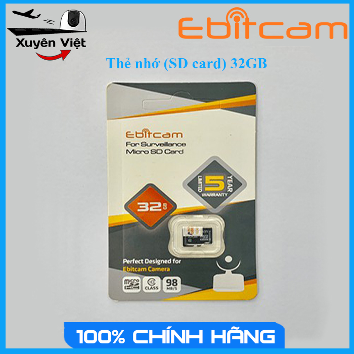 [HCM][NHÀ PHÂN PHỐI BH 2 NĂM] Thẻ nhớ EBITCAM (SD card) 32GB - Camera Xuyên Việt