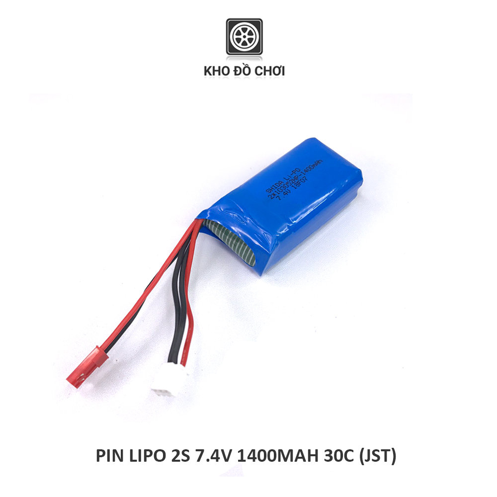 Pin Lipo 2s 1400mAh 7.4V 30C (JST)