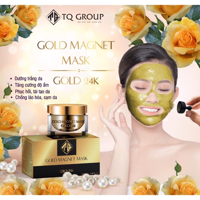[HCM]MẶT NẠ VÀNG 24K Gold Magnet mask TQ GROUP (TẶNG KÈM CAO MỤN SÂM VÀNG)