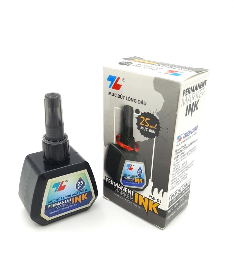 Combo 2 Chai Mực bút lông dầu Thiên Long PMI-01 ( Xanh, Đỏ, Đen ) Thể Tích 25ml