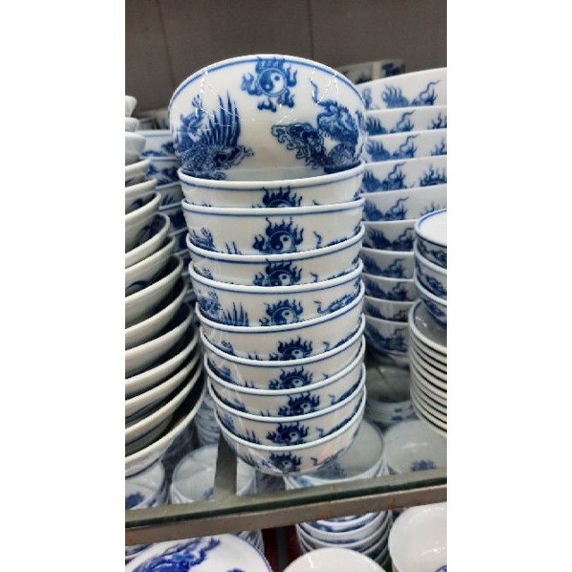 Bát cơm thờ cúng vẽ rồng phượng Bát Tràng