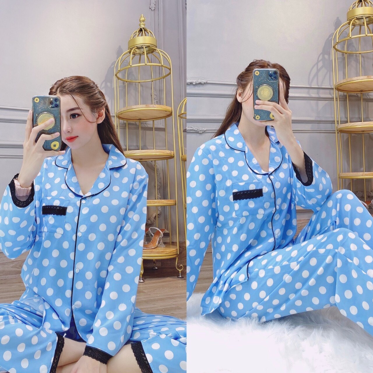 Đồ bộ chấm bi mặc nhà cực HOT mẫu mới nhất 2020