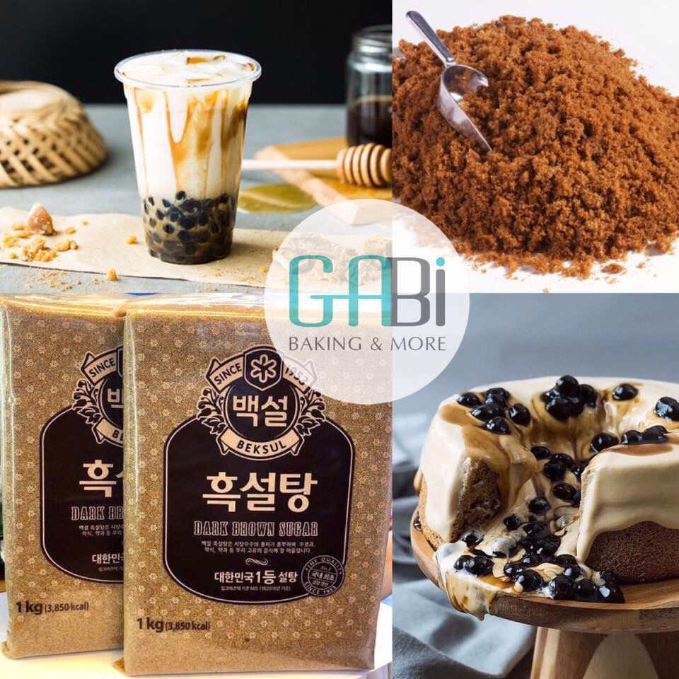 Đường Nâu Hàn Quốc Dark Brown Sugar 1kg - Nguyên Vật Liệu Pha Chế - Cloud Mart - Sữa tươi trân châu đường đen