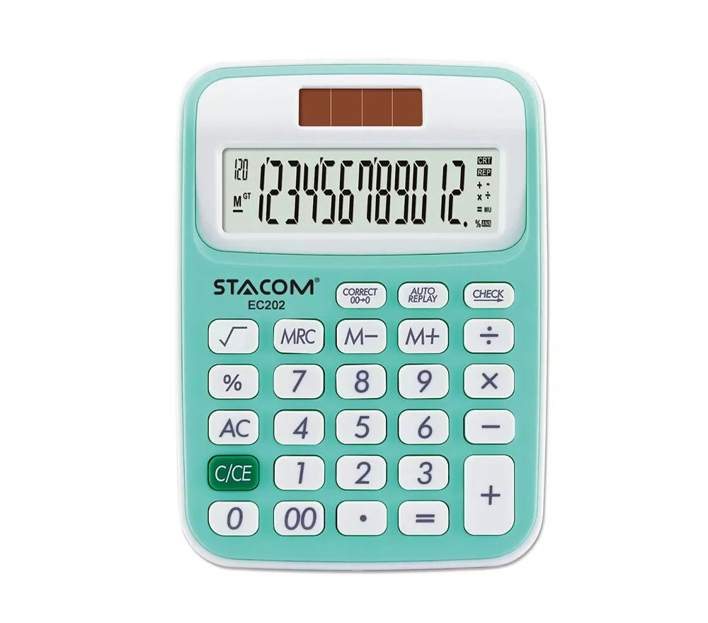 Máy Tính 12 Chữ Số STACOM Bỏ Túi Nhiều Màu - EC202