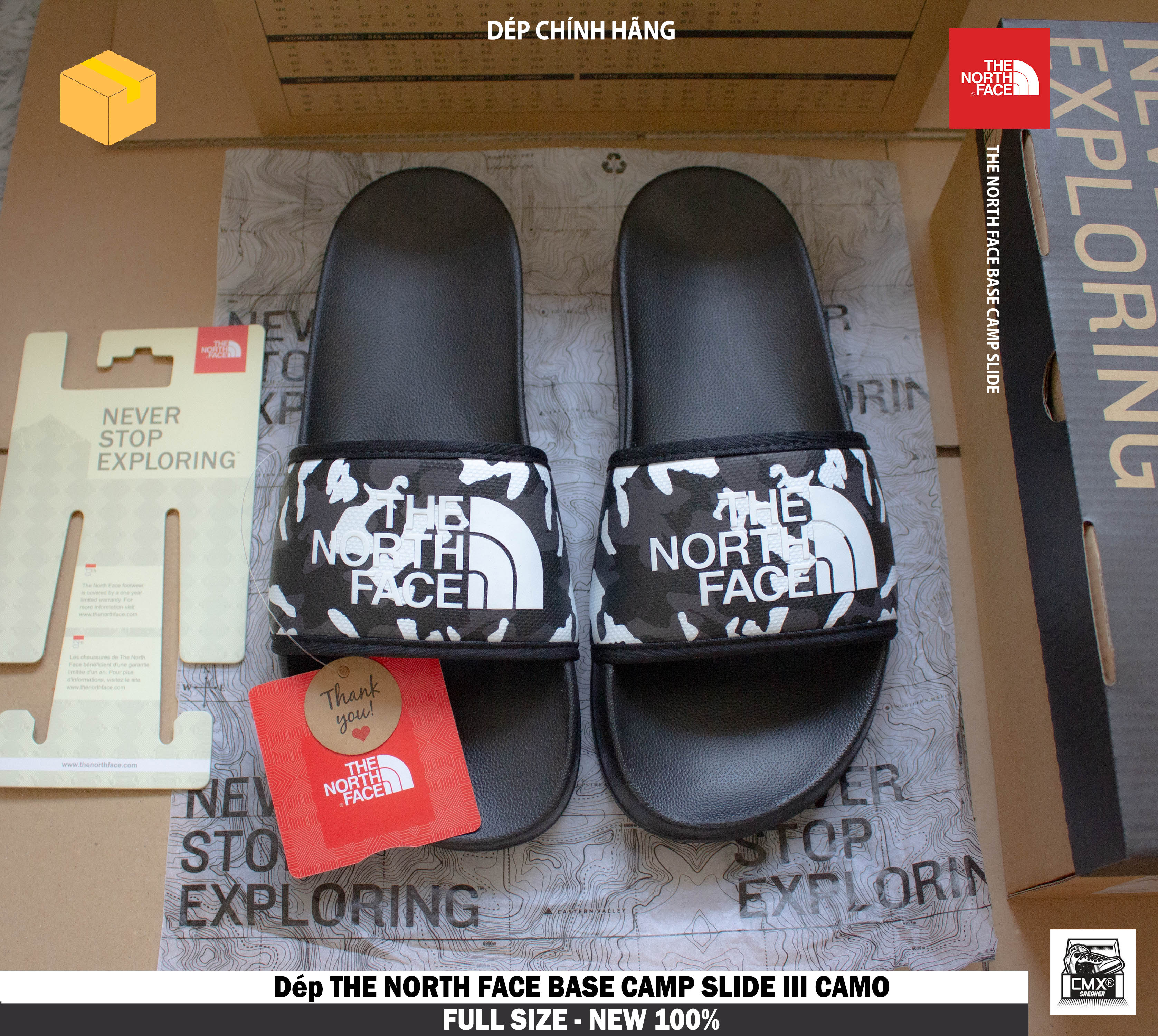 😘 [ HÀNG CHÍNH HÃNG ] Dép The North Face Base Camp III Camo - REAL AUTHETIC 100%