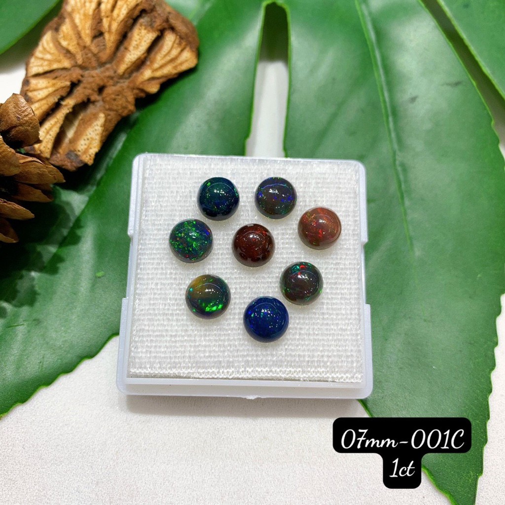 Mặt Đá Opal Tròn Xanh Đen Vừa Cập Bến Đủ Size 5-9mm