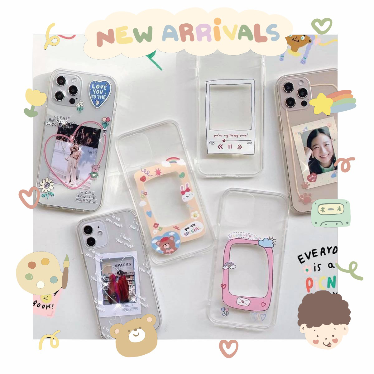 Ốp lưng iphone full viền có khung trang trí ảnh