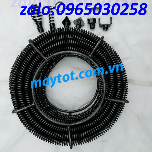 dây thông tắc cống phi 16 dài 9m(gồm 6 đầu thông và 1 đầu kết nối máy khoan)