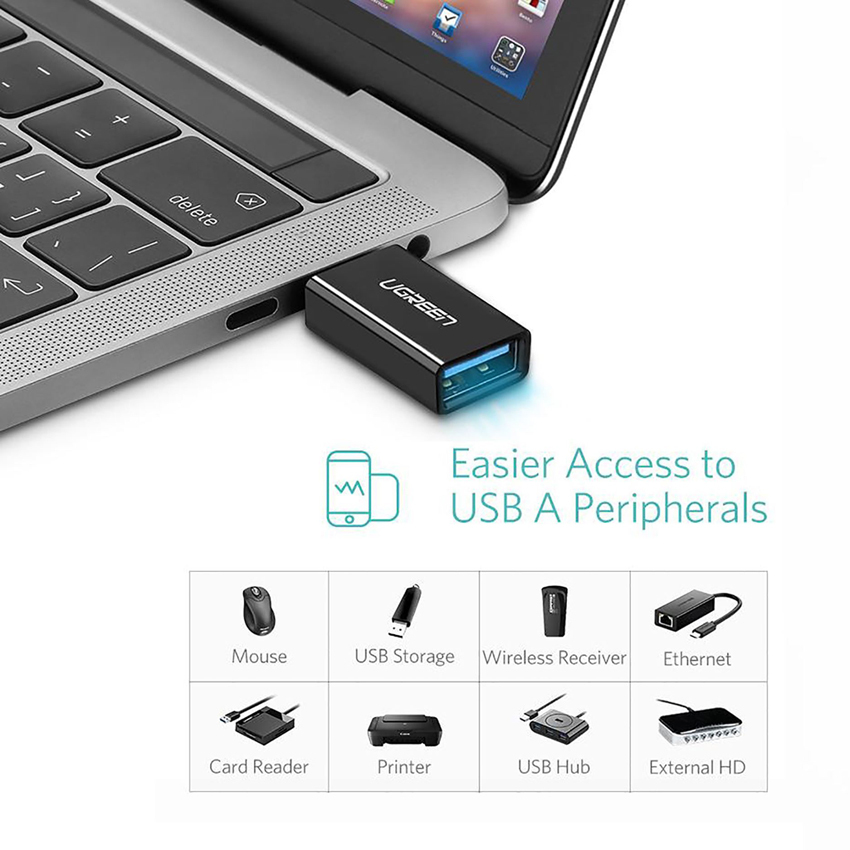 Đầu chuyển USB 3.1 Type C to USB 3.0 Type A UGREEN 30155