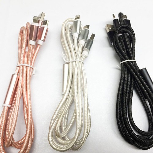 Dây Sạc Type C Micro Lightning-Iphone Bọc Dù Siêu Bền Chiều Dài 3 Mét