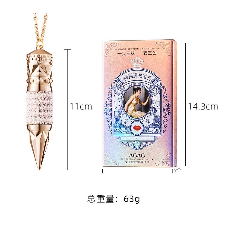 Son môi 3 màu kim cương AG AG siêu lì