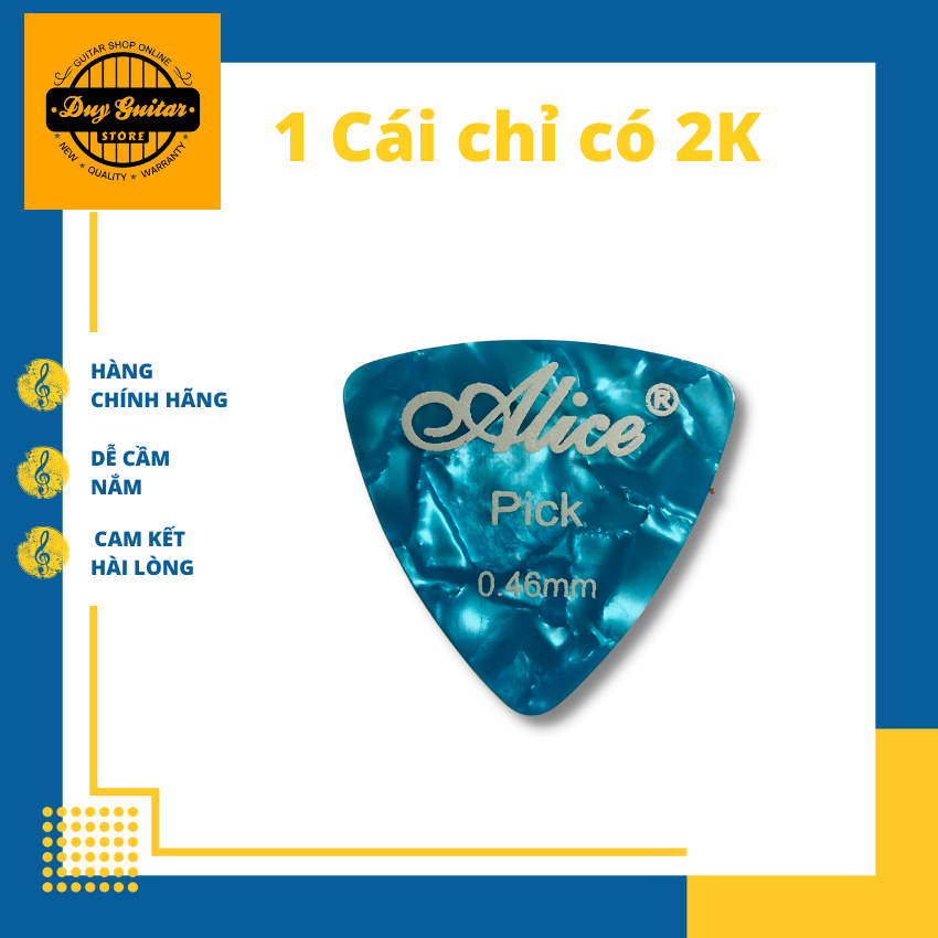 Bộ 3 cái guitar pick Alice 0.46mm mẫu tam giác - Màu ngẫu nhiên Sale rẻ dưới 49k - Duy Guitar Store
