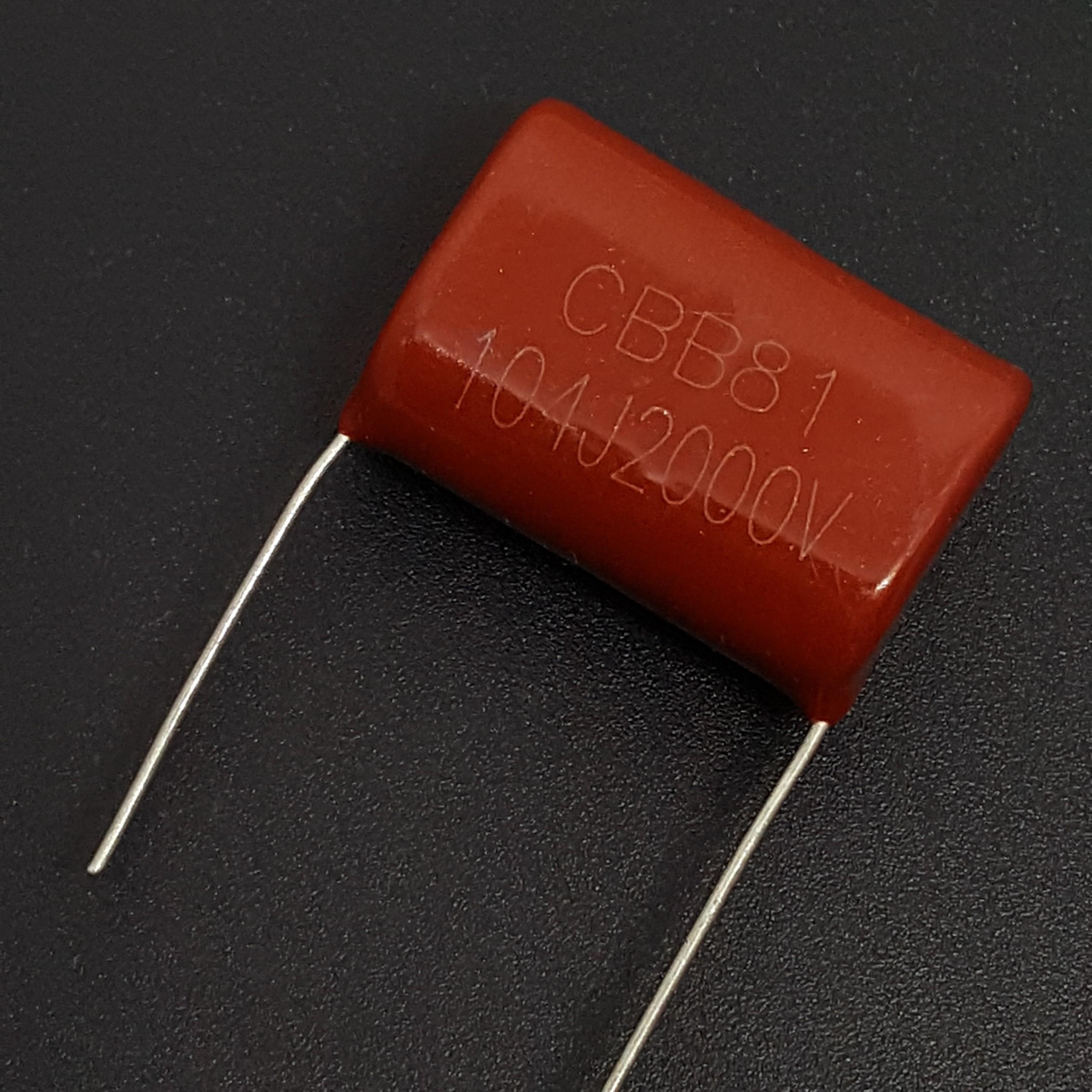 2 CON Tụ 104J 2000V 0.1uF 2KV CBB màu nâu