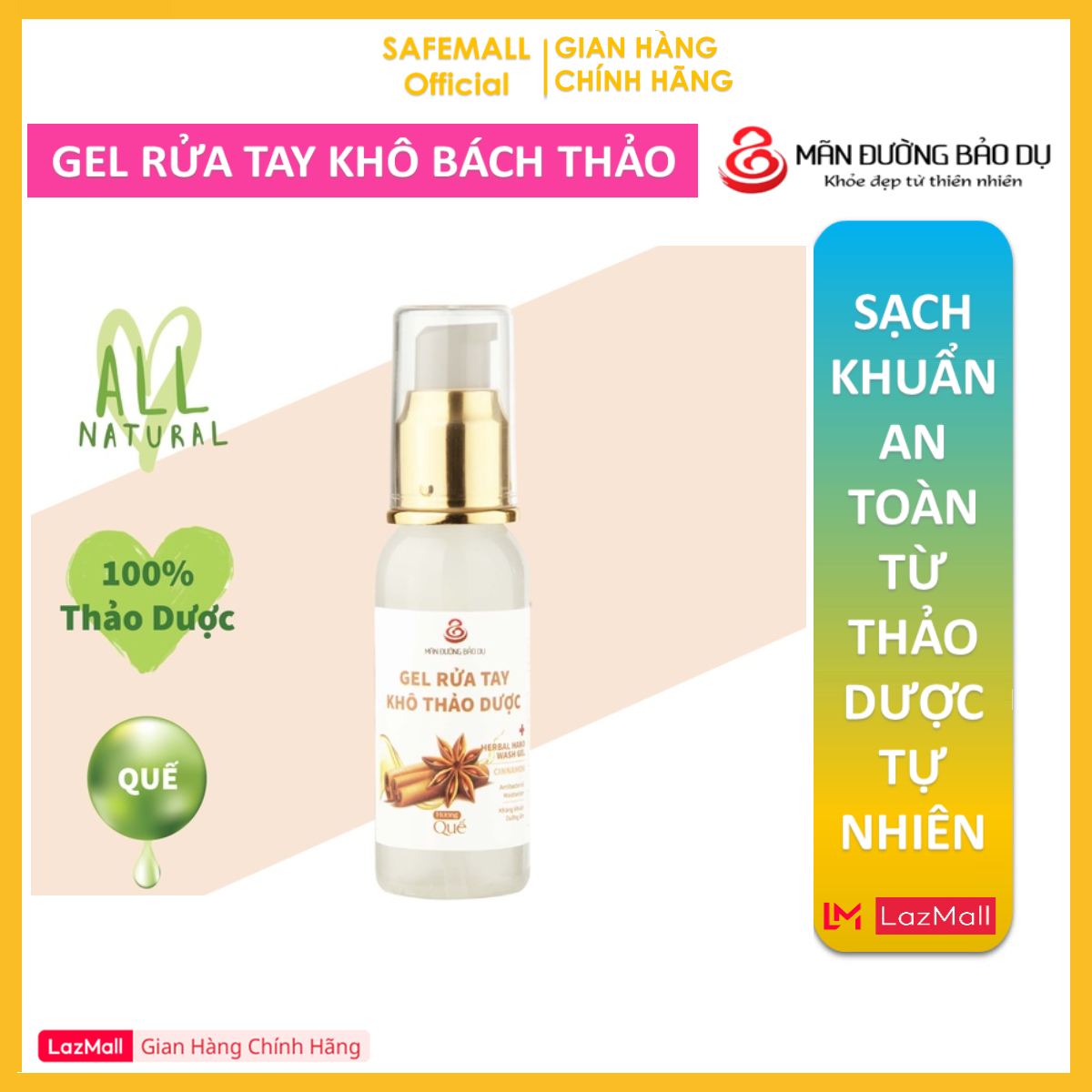 Gel hand wash dry herbal Cypress herbal antibacterial prevent Virut pathogenic bacteria safe from natural Herbal-bottle 50ml-genuine goods safemall official