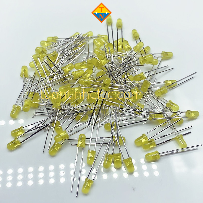 LED 3mm đơn sắc đỏ, lục, vàng, lam và trắng (10 cái)