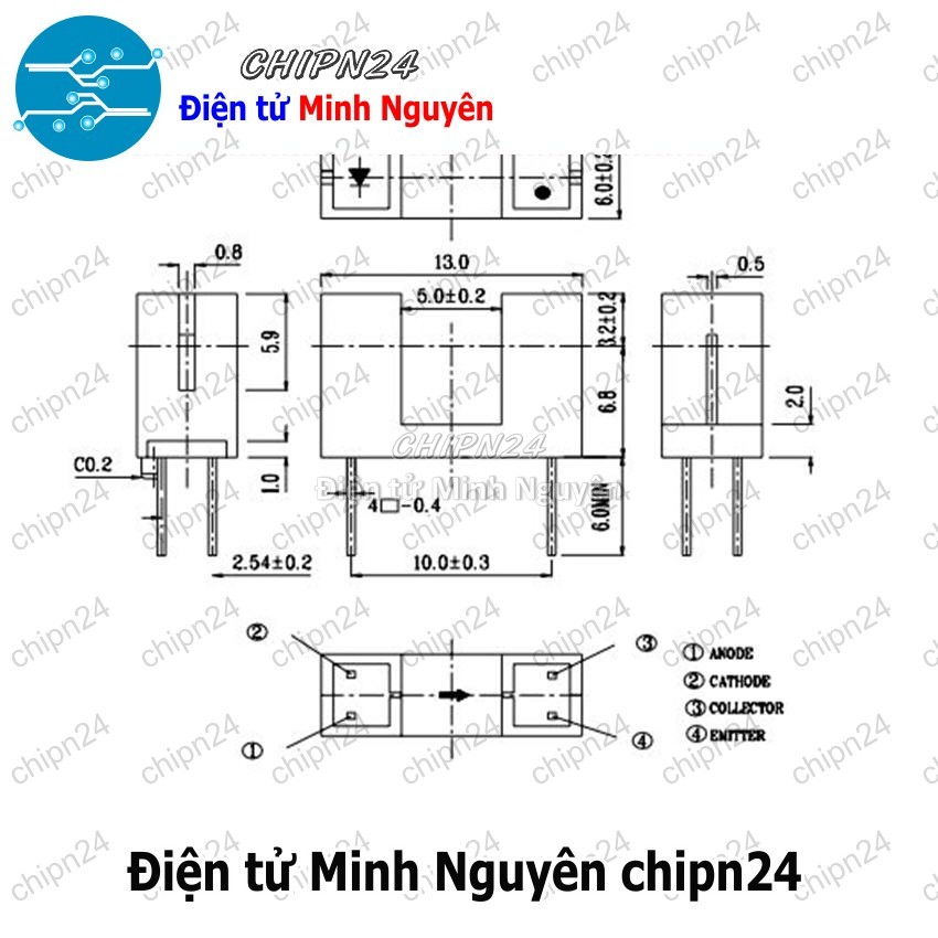 [2 cái] (K132) Mắt Đọc Encoder ITR9608 - Mắt Nhận Chữ U ITR9608 9608 DIP-4 - HH003883