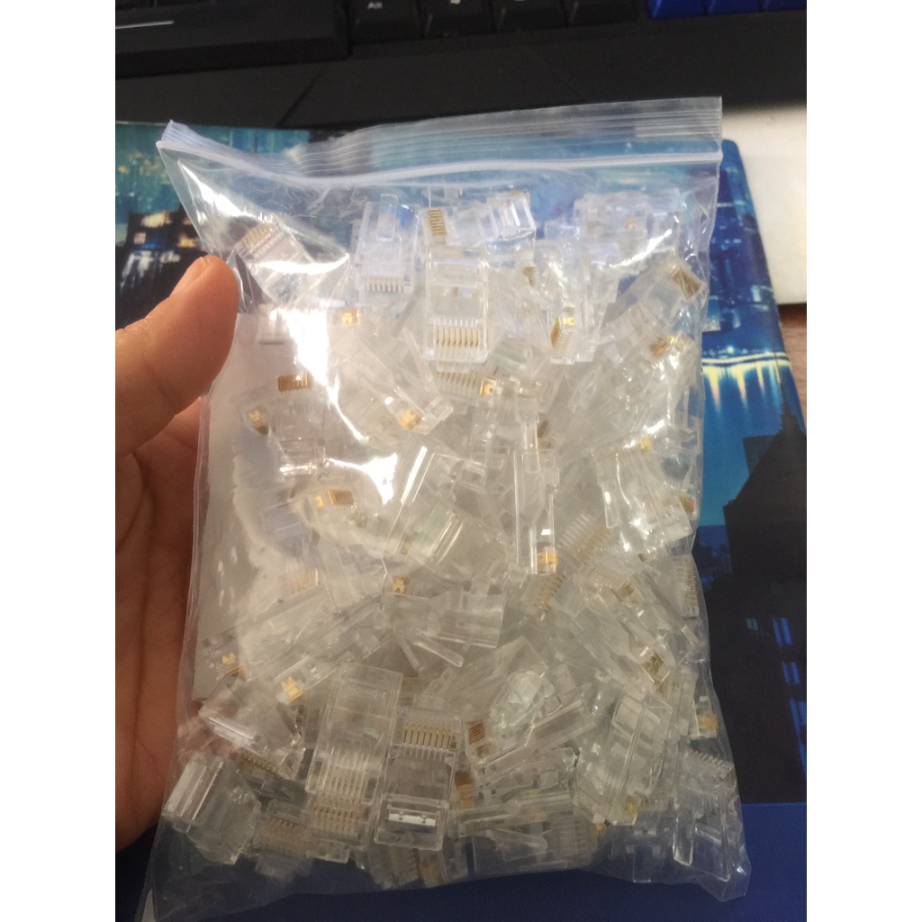 Hạt mạng RJ45 Cat5E ENSOHO chấu đồng (Túi 100 hạt)