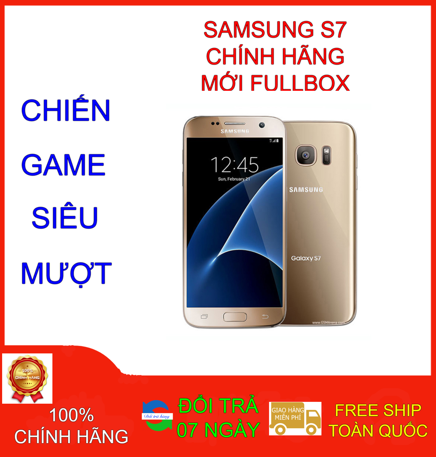 Điện thoại Samsung Galaxy S7 Fullbox bảo hành dài hạn