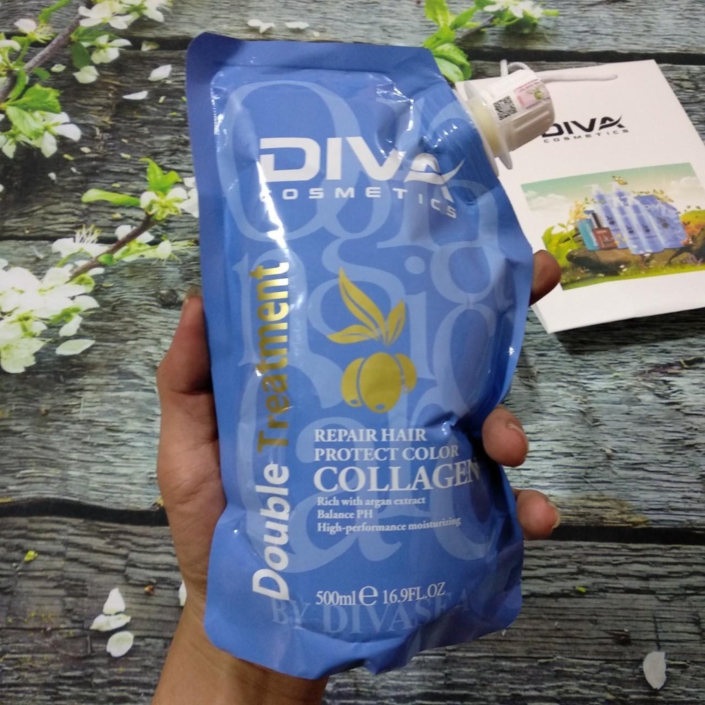 Dầu hấp phục hồi collagen diva 500ml kem ủ hấp tóc diva