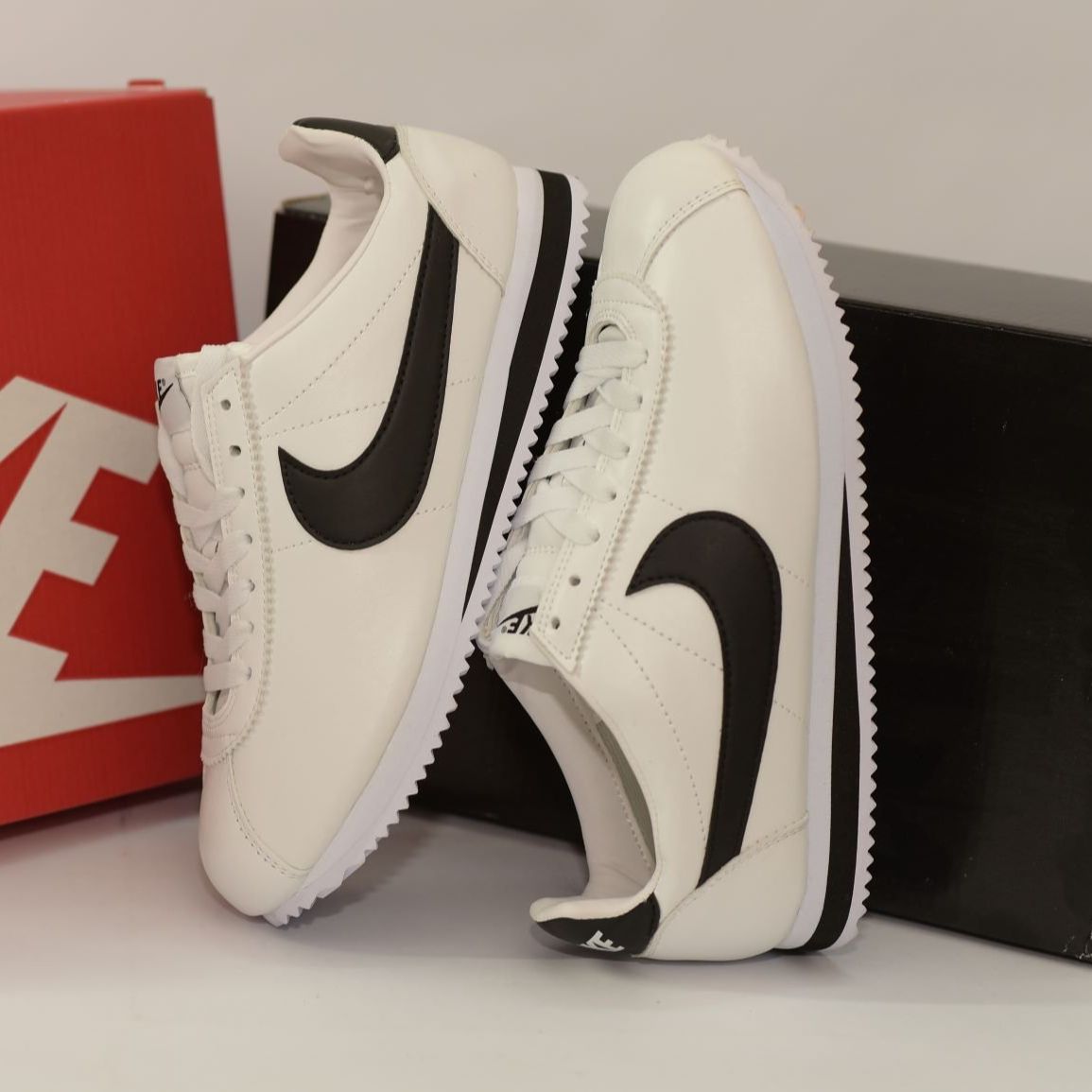 [Siêu Sale] Giày Sneaker Nam Nữ Cortez Trắng Đen (Fullbox+ Tặng hộp bảo vệ box)