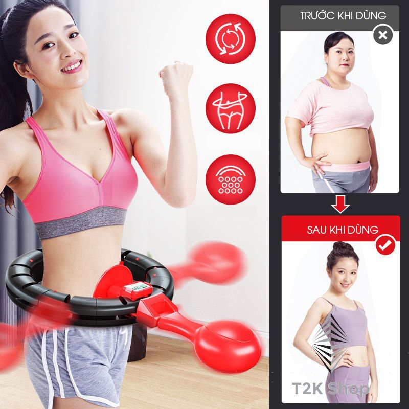 Vòng lắc eo bụng thông minh Hula Hoop đa năng giảm eo thon gọn, Vòng Lắc Eo Thông Minh Đếm Số, Đốt Cháy Calo Cho Chị Em, Vòng lắc eo giảm mỡ tự động nhập khẩu - Vòng lắc giảm mỡ, chỉnh cân nặng vòng eo đồng hồ điện tử tự động đếm số