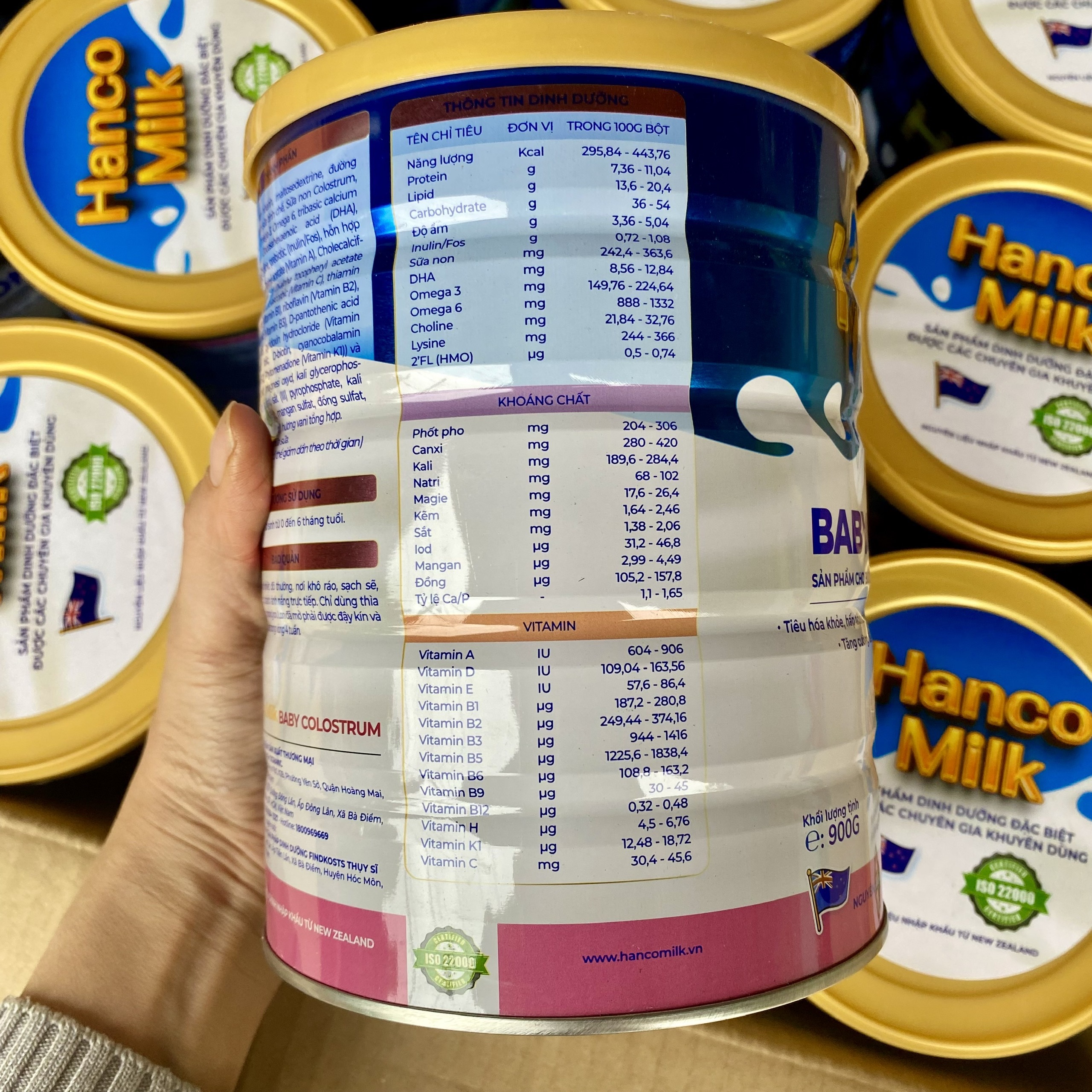 Sữa Hanco Baby Colostrum 900g (Sữa cho trẻ sơ sinh 0-6 tháng) Giảm nôn trớ