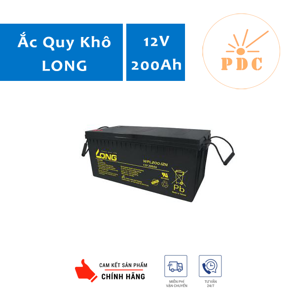 Ắc Quy LONG 12V-200Ah WPL200-12N - (PDC-TECH)